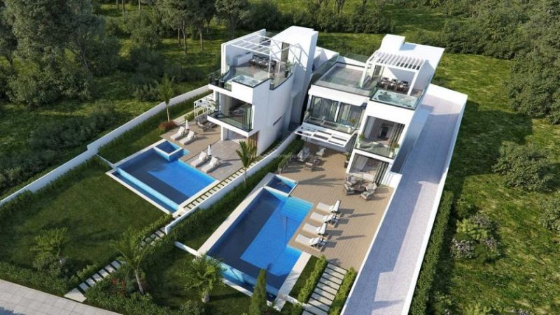 Ayia Napa 4 bedroom, 6 bathroom detached villa on a 834m2 plot with sea front location, elevator, roof garden and jacuzzi in a superb of
