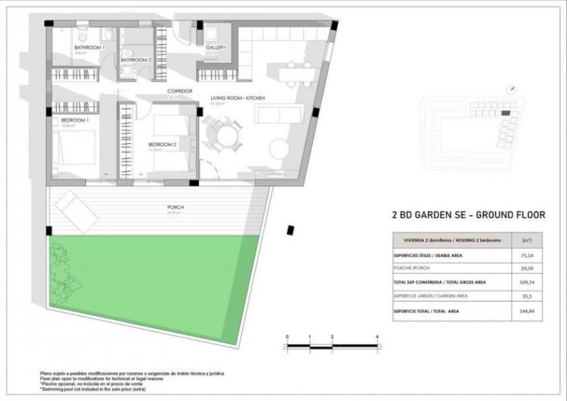 Torrevieja DESIGN-BUNGALOW AM MEER. . Wohnen in einem neu entwickelten Gebiet, nur 250 m vom Meer entfernt. Ausgezeichnete Lage ganz in