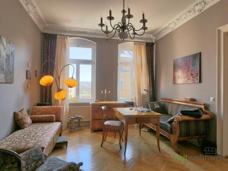 Dresden (EF1256_M) Dresden: Johannstadt-Nord, stilvoll möblierte Wohnung mit Parkett, Stuckdecken, Aufzug und, Balkon Wohnung mieten