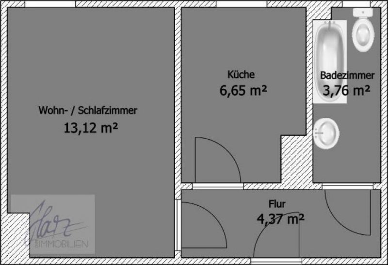Zeithain ***26m² KÖNNEN VÖLLIG AUSREICHEN*** 1-Raum-Wohnung mit Tageslichtbad und Wanne ab 05/2025 zu vermieten Wohnung mieten