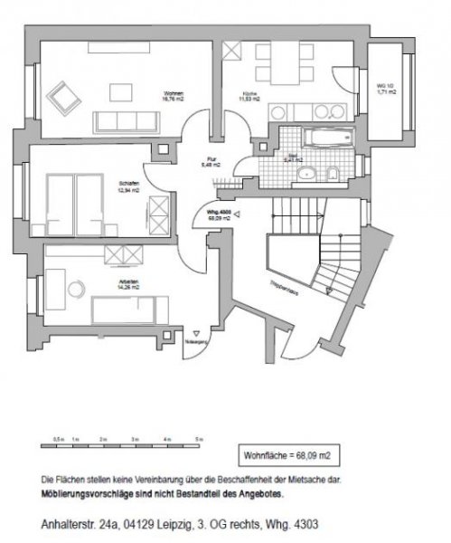 Leipzig ERSTBEZUG NACH SANIERUNG + EUTRITZSCH + 3 RAUM MIT LOGGIA + AB SOFORT Wohnung mieten