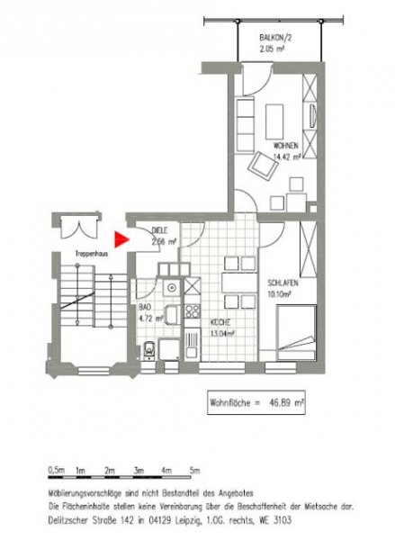 Leipzig EUTRITZSCH + 2 RAUM MIETWOHNUNG + BALKON + AB SOFORT Wohnung mieten