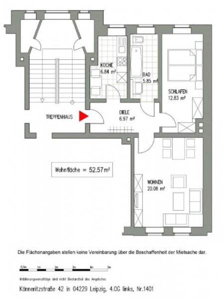 Leipzig SCHLEUSSIG + 2 RAUM + LAMINATBODEN + AB SOFORT VERFÜGBAR Wohnung mieten