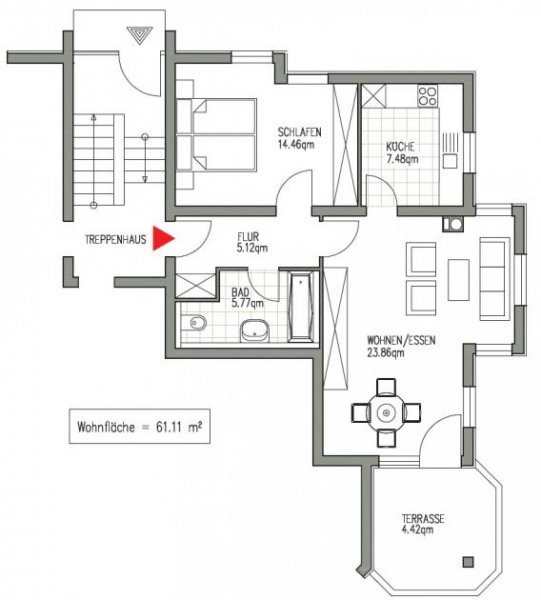 Markkleeberg KURZFRISTIG ANSCHAUEN + MARKKLEEBERG + 2 RAUM WOHNUNG + TERRASSE Wohnung mieten