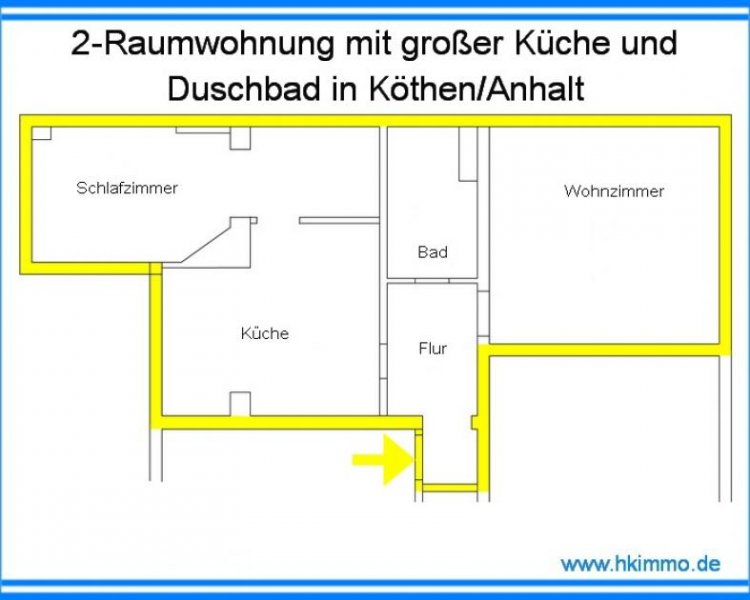 Köthen (Anhalt) Moderne 2-Raumwohnung in Köthen Wohnung mieten