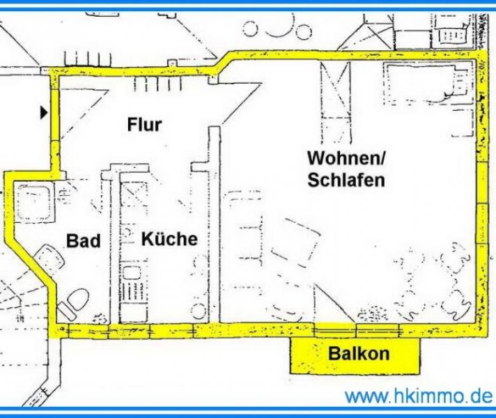 Diebzig 1-Raumwohnung mit Balkon in Arensdorf bei Köthen Wohnung mieten