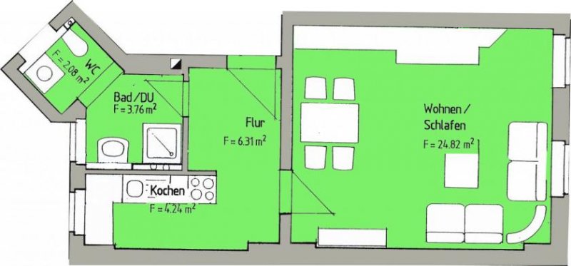 Zwickau ab 01.03.2026!! Gemütliche 1-Raumwohnung direkt am Zwickauer Dom! Wohnung mieten