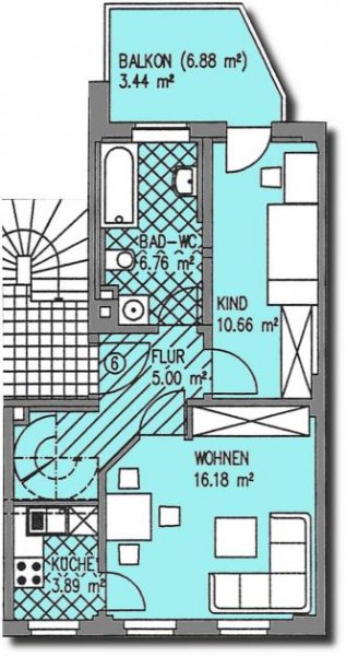 Zwickau Ab 1.11.! Zentrumsnahe 3-Raum-Maisonettewohnung mit Balkon! Wohnung mieten