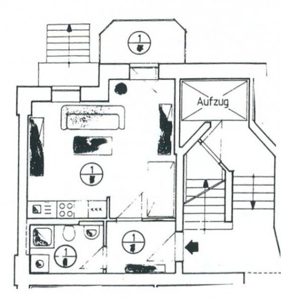 Zwickau Ab 1.9.26! Schöne 1-Raumwhg. in zentraler Lage mit integrierter EBK und Balkon! Wohnung mieten