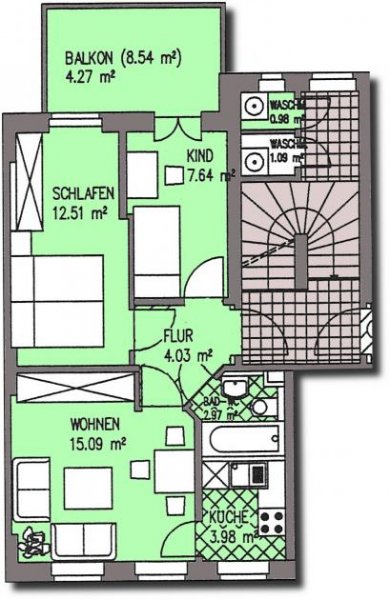 Zwickau Helle, zentrumsnahe 3-Raumwohnung mit Balkon! Wohnung mieten