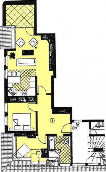 Zwickau Zentrumsnahe 3-Raumwohnung mit goßer Dachterrasse und Stellplatz! Wohnung mieten