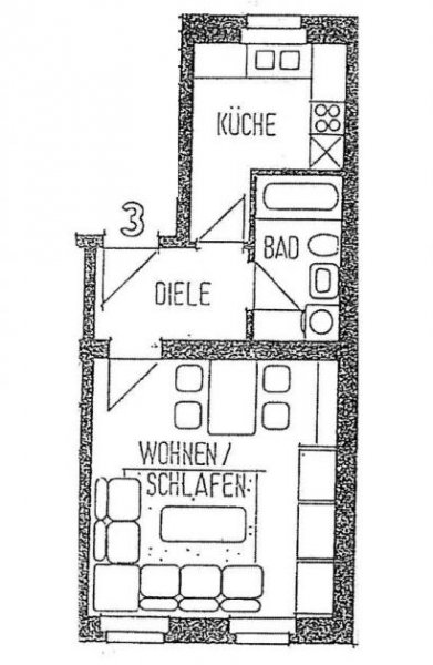 Zwickau Möblierte 1-Raumwohnung in guter Lage! Wohnung mieten