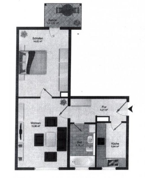 Zwickau Schöne 2-Raumwohnung mit Balkon, Stpl. und neuer EBK! Tageslichtbad! Wohnung mieten