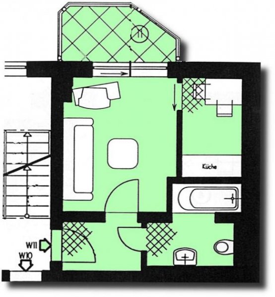 Zwickau Ab 1.10.! Helle 1-Raumwohnung mit Singleküche und Balkon in Marienthal! Wohnung mieten