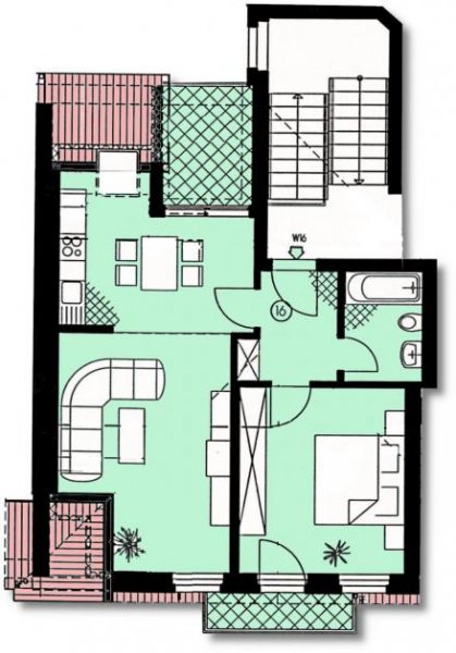 Zwickau Ab 1.11.! Gemütliche 2-Zimmerwohnung mit zwei Dachterrassen in Marienthal! Wohnung mieten