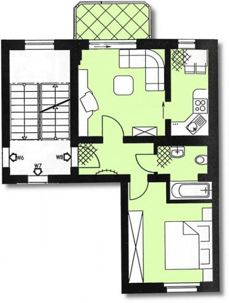 Zwickau Ab 1.9.26! Helle 2-Raumwohnung mit Balkon u. EBK zur Ablöse in Marienthal nähe HBK! Wohnung mieten