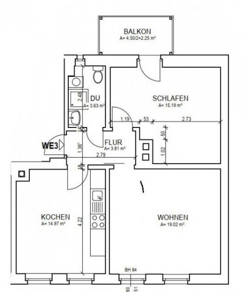 Zwickau Schöne 2-Raumwhg. mit EBK und Balkon in Zwickau! Wallbox für E-Autos am Haus! Wohnung mieten