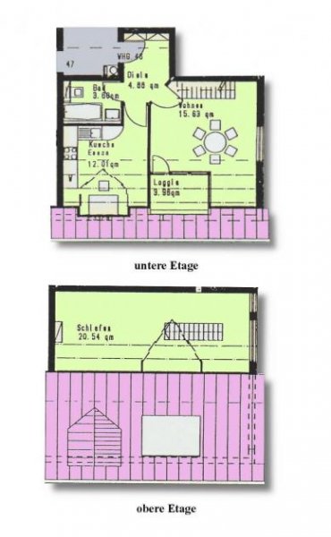 Werdau Ab 1.11.! Wohnen im Grünen - 2-Zimmer-Maisonette mit Loggia und Garage! Wohnung mieten