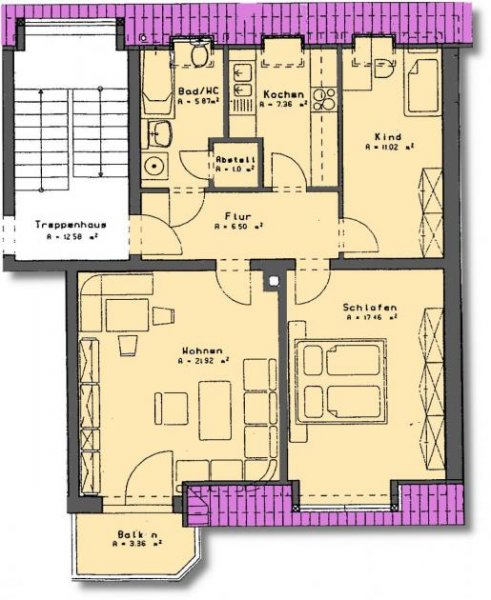 Fraureuth Ab 01.05.!Fraureuth; Schöne 3-Zimmer Dachgeschosswohnung mit Balkon! Wohnung mieten