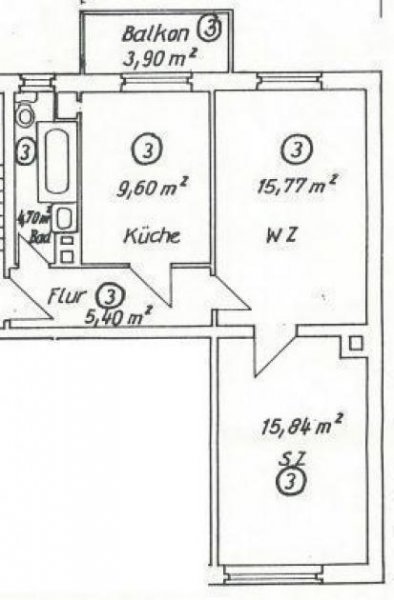Chemnitz Gemütliche 2-Zi. mit Balkon und Laminat in sehr guter Lage Wohnung mieten