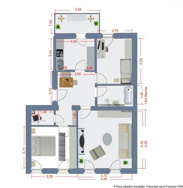 Chemnitz Schöne 3 Raum Wohnung in einem Einzeldenkmal in Schloßchemnitz Wohnung mieten