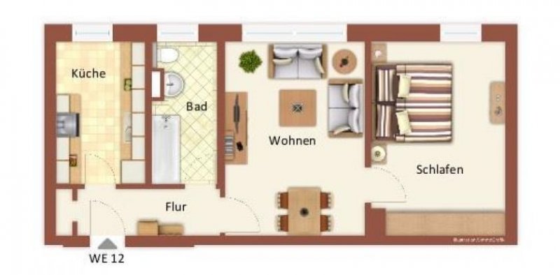 Chemnitz 2-Zimmer mit Laminat und Wannenbad in guter Lage Wohnung mieten