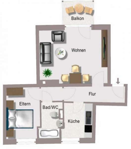 Chemnitz 2-Zimmer mit Laminat, Balkon, Stellplatz und Wannenbad in ruhiger Lage! EBK mgl. Wohnung mieten
