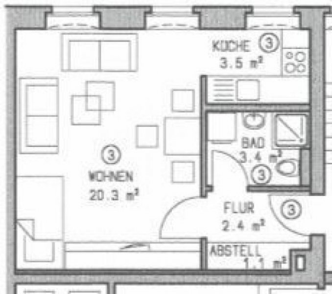 Chemnitz Ruhige 1-Zimmer mit Laminat, Balkon und Dusche in Zentrumsnähe zum Toppreis! Wohnung mieten