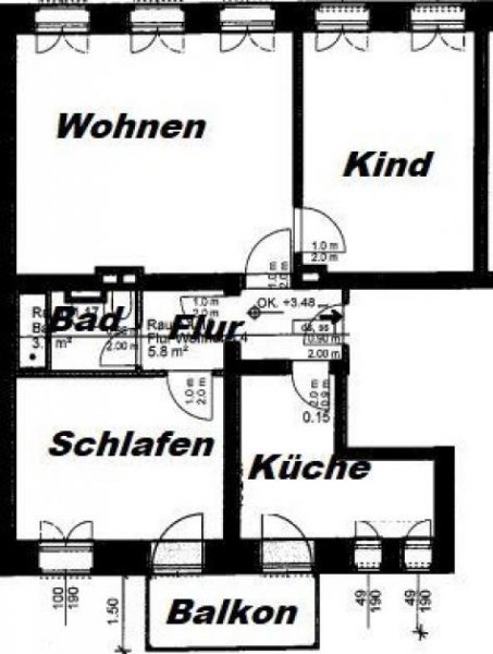 Chemnitz Zweitbezug nach San.! Große3-Zi. mit Einbauküche, Laminat, Lift, Balkon und Wanne! Wohnung mieten