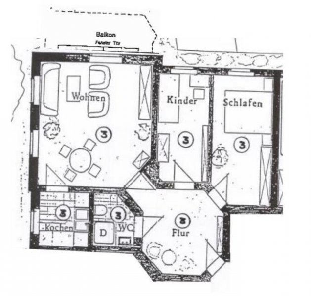 Chemnitz Gemütliche 3-Zimmer mit Balkon, Dusche und Laminat Wohnung mieten