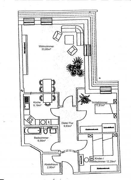 Moderne 3 - Raum/ Wohnung mit Essküche und Badewanne im Zentrum Niederwiesa - HomeBooster