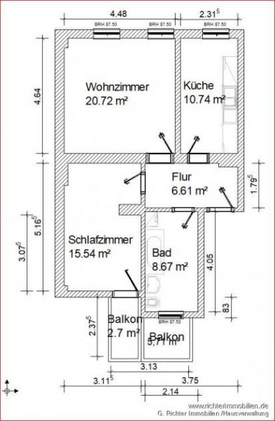 Freiberg 2-Zimmer Wohnung mit Balkon Wohnung mieten