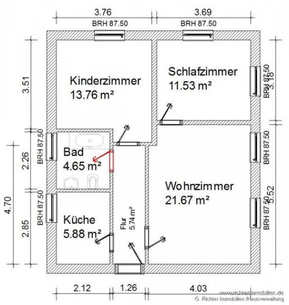 Freiberg 3-Zimmer-Wohnung - Feldschlößchenweg in Freiberg Wohnung mieten