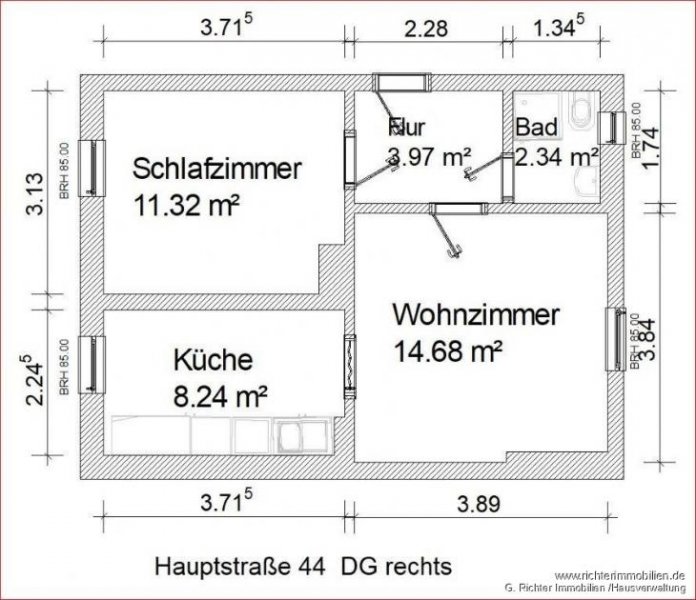 Halsbrücke 2-Zimmer-Dachgeschosswohnung mit Einbauküche in Halsbrücke Wohnung mieten