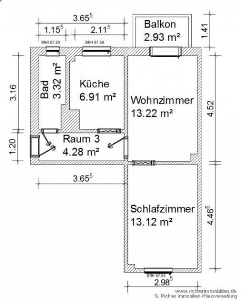 Halsbrücke 2-Zimmer-Etagenwohnung, ruhige Wohnlage, mit Balkon in Halsbrücke Wohnung mieten