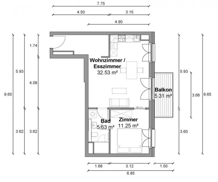 Berlin Clever geschnittene, helle 2 Zimmer Wohnung mit ca. 52m², EBK und Fußbodenheizung in Berlin-Mitte Wohnung mieten