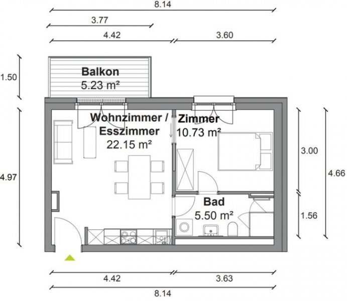 Berlin Clever geschnittene, helle 2 Zimmer Wohnung mit ca. 41m², EBK und Fußbodenheizung in Berlin-Mitte! Wohnung mieten