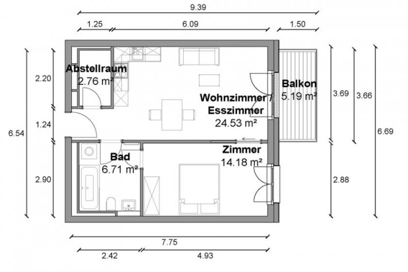 Berlin Clever geschnittene 2 Zimmer Wohnung mit ca. 50m², EBK und Fußbodenheizung in Mitte! Wohnung mieten