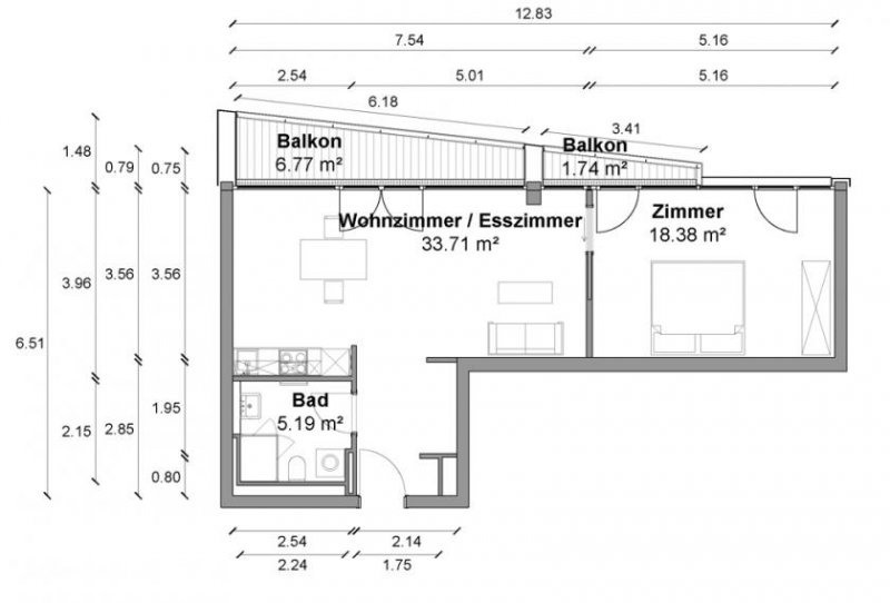 Berlin DACHGESCHOSS mit Weitblick! 2 Zimmer Wohnung mit ca. 62 m², EBK und Privat-Gym in Berlin-Mitte! Wohnung mieten
