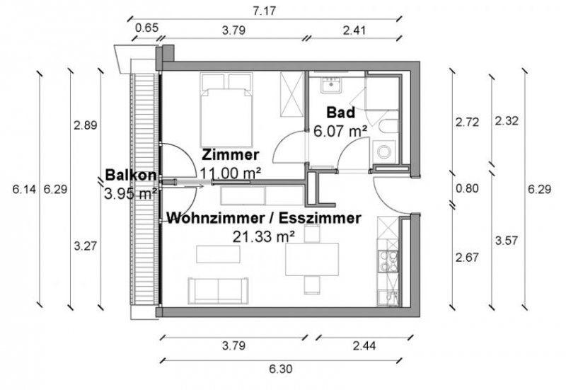 Berlin MÖBEL OPTIONAL! Helle 2 Zimmer Wohnung mit ca. 40m², EBK und Balkon in Mitte! Wohnung mieten