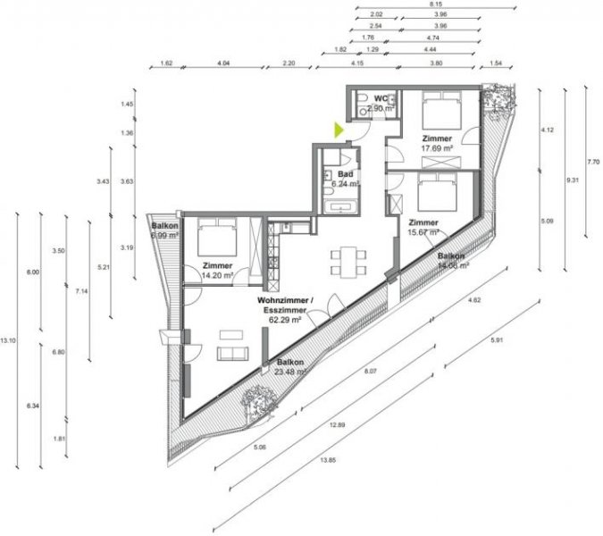 Berlin Offen geschnittene 4 Zimmer Wohnung mit ca. 141m², EBK und umlaufendem Balkon in Berlin-Mitte! Wohnung mieten