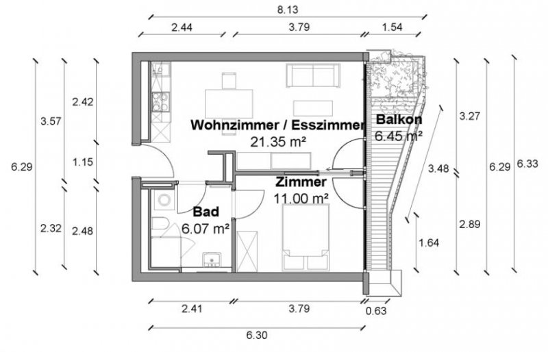 Berlin Ruhige 2 Zimmer Wohnung ca. 42m2, EBK,
Fußbodenheizung und Balkon mit Gartenblick in
Berlin-Mitte Wohnung mieten