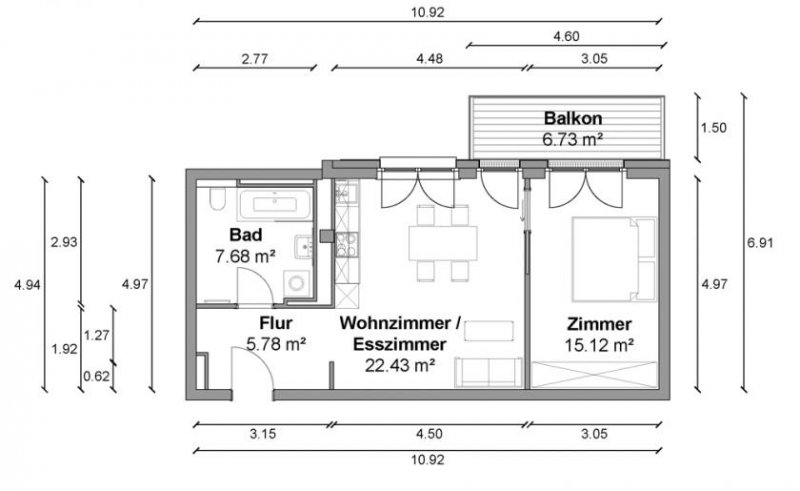 Berlin Toll geschnittene 2 Zimmer Wohnung mit ca. 54m², EBK und tollem Balkon in Berlin-Mitte! Wohnung mieten