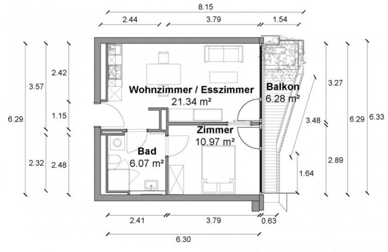 Berlin Tolle 2 Zimmer Wohnung mit ca. 41m², EBK, Fußbodenheizung und Balkon in Berlin-Mitte Wohnung mieten