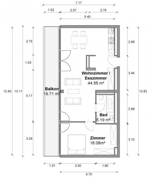 Berlin Wunderschöne 2 Zimmer Dachgeschosswohnung mit ca. 77m², EBK und Riesen-Balkon in Berlin-Mitte Wohnung mieten