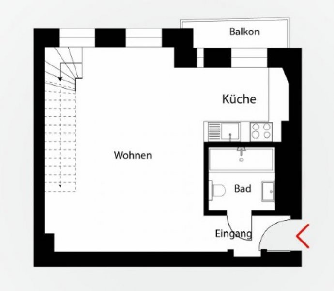Berlin 2 Zi. Maisonette Wohnung mit großer Terrasse im ruhigen Hinterhaus in Berlin Prenzlauer Berg Wohnung mieten