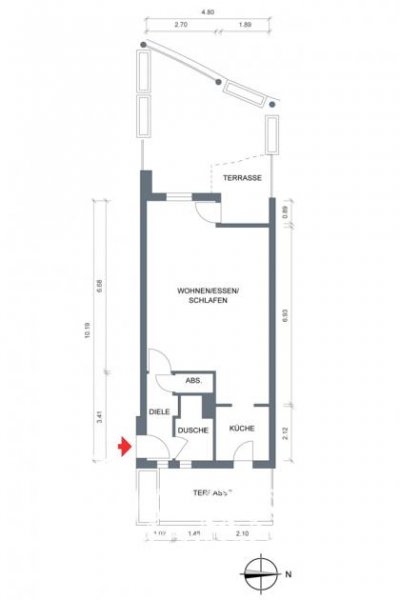 Kleinmachnow In Seenähe: 1-Zimmer-Erdgeschosswohnung mit 2 Terrassen und TG-Stellplatz in Kleinmachnow Wohnung mieten