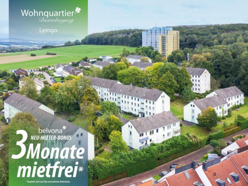 Lemgo 3 Monate mietfrei: Frisch sanierte 2 Zimmer-Marmor-Luxuswohnung im Wohnquartier Biesterbergweg! Wohnung mieten