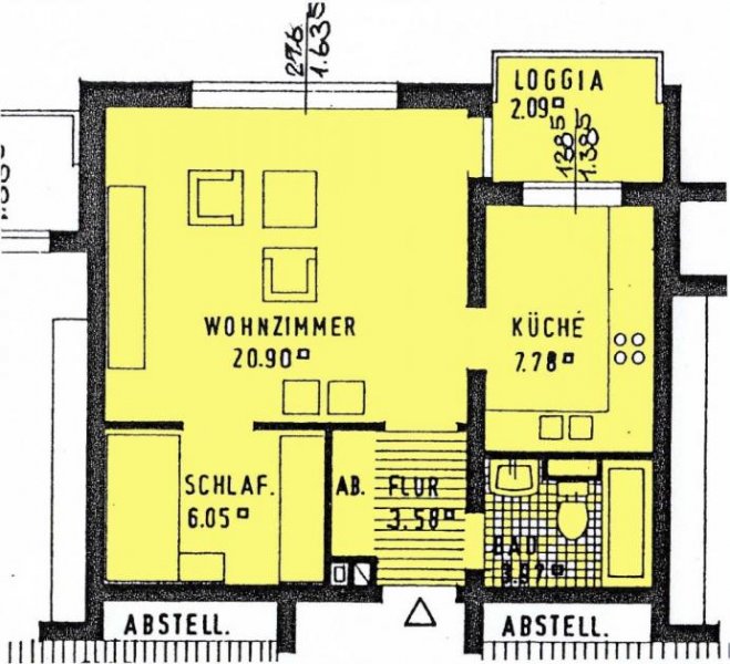 Holzminden ruhige 1,5-Zimmer-Erdgeschoßwohnung mit Balkon und Einbauküche Wohnung mieten
