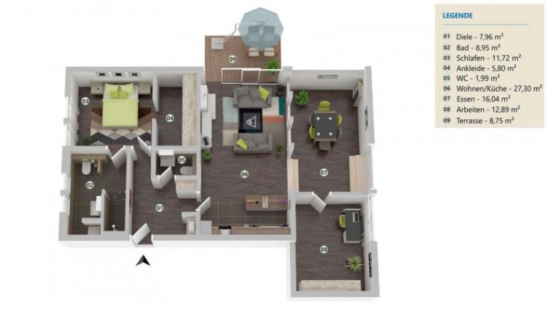 Braunschweig Domizil Küsterhof 3 Zimmer 95 m2, ein besonderes zu Hause Wohnung mieten